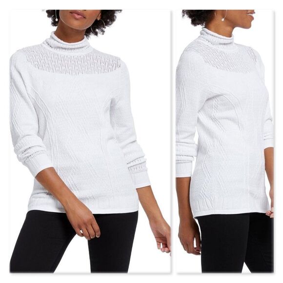 NIC+ZOE Flash Pointelle Detail Sweater - Picture 1 of 12